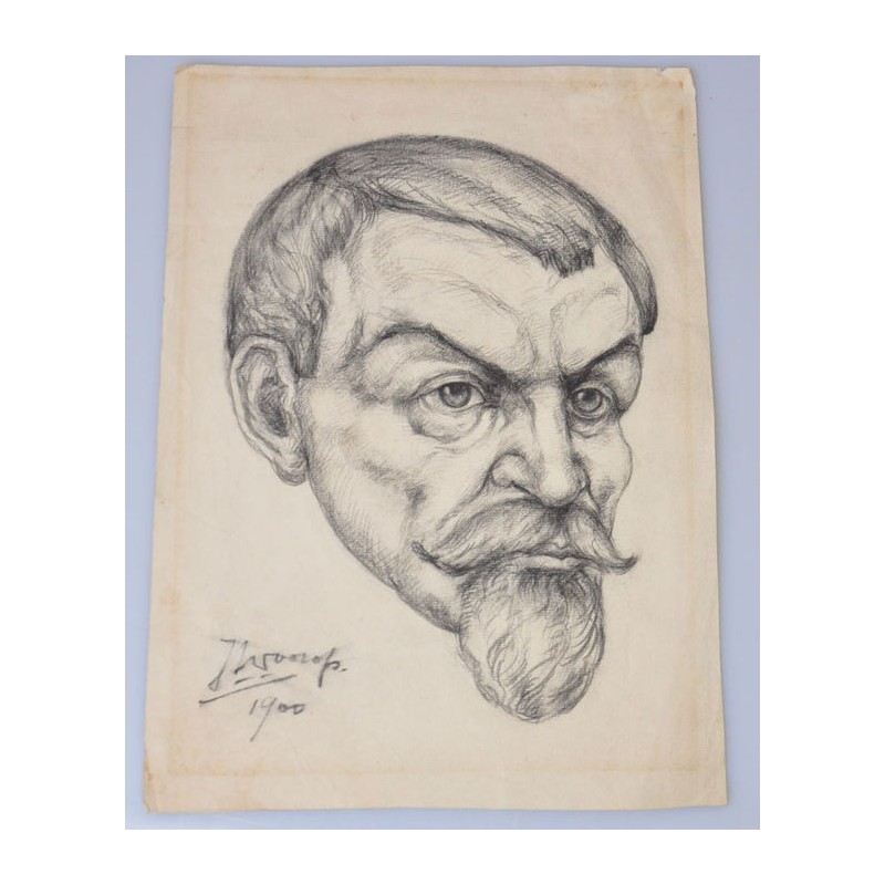 Jan Toorop 1900 - Portret man met snor